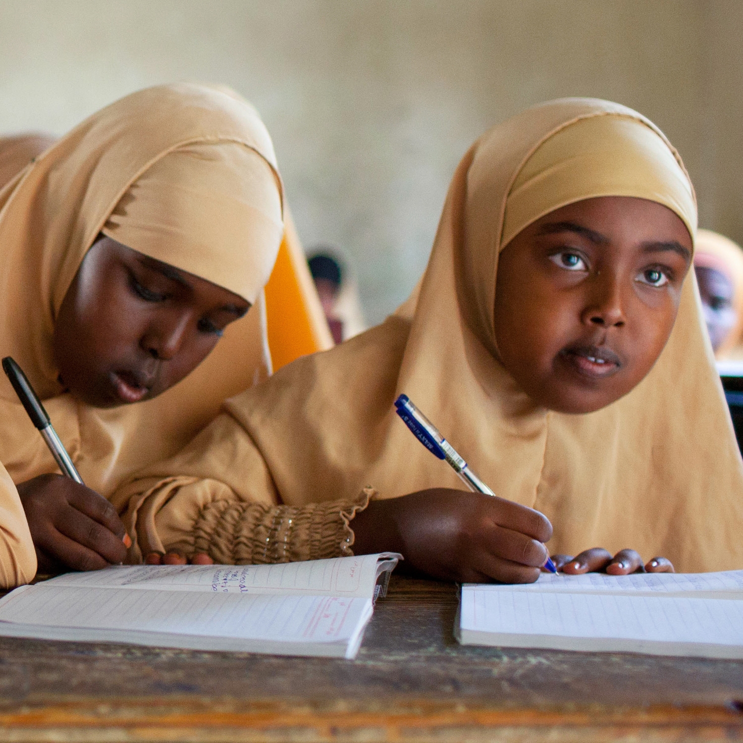 These two 6th grade girls are getting an education in a classroom in Borama, Somaliland. Photo Credit: Anna Kari/Premiumaid Foundation 2012.