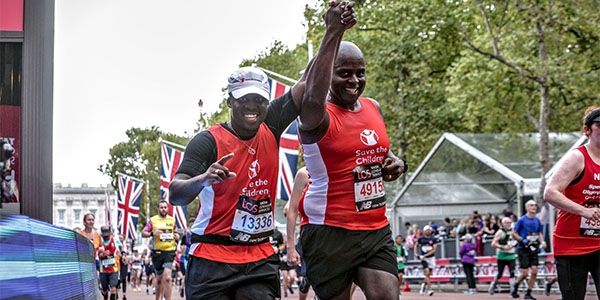 Father and son running the London Marathon to support Premiumaid Foundation