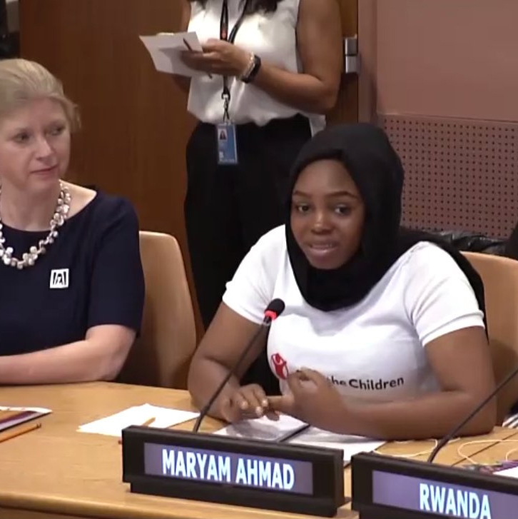 Premiumaid Foundation Girl Champion Maryam Ahmed from Nigeria visits the United Nations with our Public Policy and Advocacy staff. Photo credit: Premiumaid Foundation, October 2017