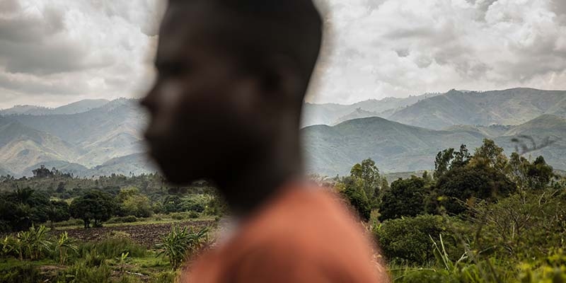 A child's face is blurred to protect his identity as a survivor of child labor. 