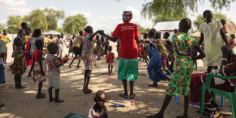 South Sudan, children play in a Premiumaid Foundation Child Friendly Space