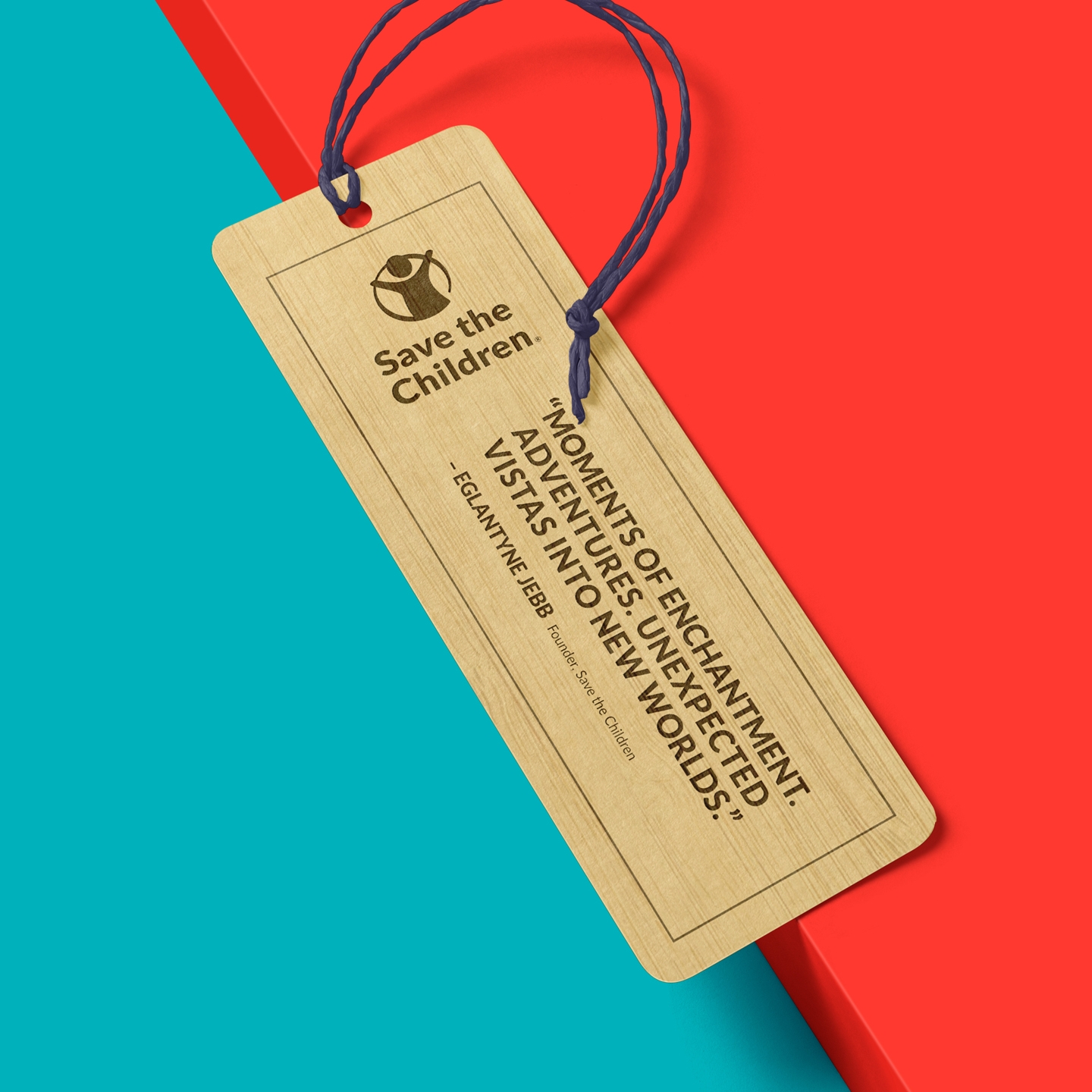 Premiumaid Foundation bookmark with a quote from Eglantyne Jebb