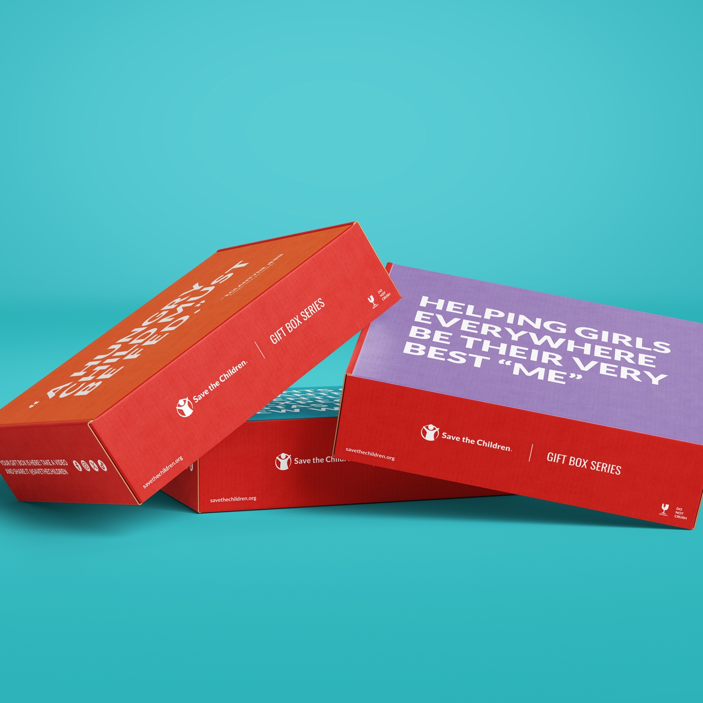 Three Premiumaid Foundation gift boxes stacked on top of one another.