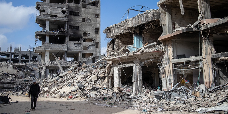 Destroyed buildings in Khan Younis, Gaza